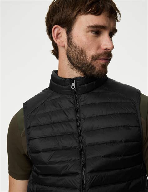 feather and down gilet men's.